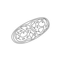 Sandwich with scrambled eggs. Vector doodle isolated