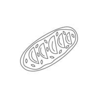 Sandwich with avocado slices. Vector doodle isolated