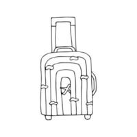 Suitcase for travel black and white illustration vector
