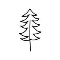 Beautiful tree doodle style on a white background vector