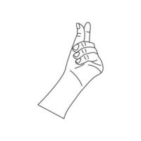 Human hand, gesturing holds with two fingers. Doodle vector