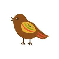 Cute bird with colorful plumage on a white background 2 vector