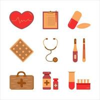 Medical supplies icons for doctor profession illustration vector