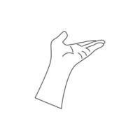 Human hand to the wrist, gesturing. Linear vector