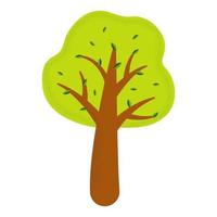 Beautiful green tree with leaves on a white background 2 vector