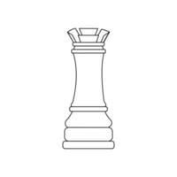 Rook chess piece. Vector black and white isolated outline