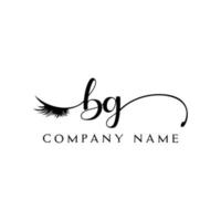 initial BG logo handwriting beauty salon fashion modern luxury letter vector