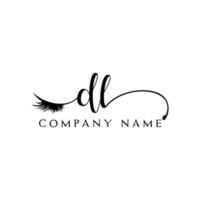 initial DL logo handwriting beauty salon fashion modern luxury letter vector
