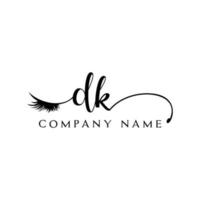 inicial dk logo escritura salón de belleza moda moderno lujo carta vector