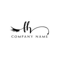 initial FH logo handwriting beauty salon fashion modern luxury letter vector