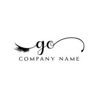 initial GO logo handwriting beauty salon fashion modern luxury letter vector