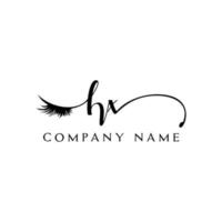 initial HX logo handwriting beauty salon fashion modern luxury letter vector