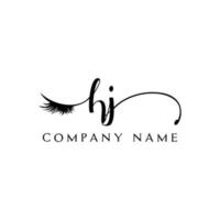 inicial hj logo escritura salón de belleza moda moderno lujo carta vector