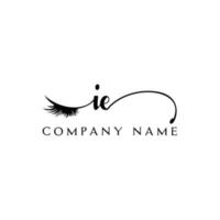 initial IE logo handwriting beauty salon fashion modern luxury letter vector