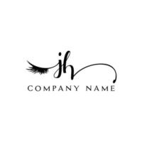 inicial jh logo escritura salón de belleza moda moderno lujo carta vector