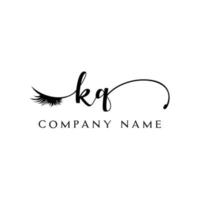 initial KQ logo handwriting beauty salon fashion modern luxury letter vector