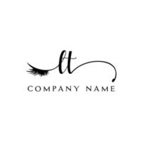 initial LT logo handwriting beauty salon fashion modern luxury letter vector