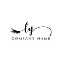 initial LY logo handwriting beauty salon fashion modern luxury letter vector