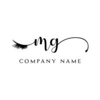 initial MG logo handwriting beauty salon fashion modern luxury letter vector