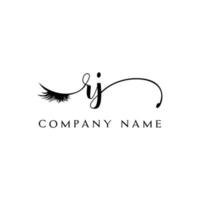 initial RJ logo handwriting beauty salon fashion modern luxury letter vector