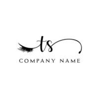 initial TS logo handwriting beauty salon fashion modern luxury letter vector