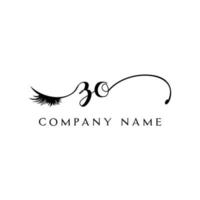 initial ZO logo handwriting beauty salon fashion modern luxury letter vector