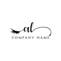 initial AL logo handwriting beauty salon fashion modern luxury letter vector