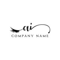 initial AI logo handwriting beauty salon fashion modern luxury letter vector