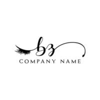 initial BZ logo handwriting beauty salon fashion modern luxury letter vector