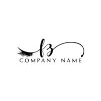 initial FZ logo handwriting beauty salon fashion modern luxury letter vector