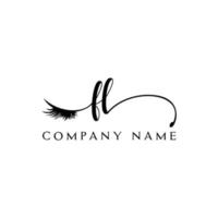 initial FL logo handwriting beauty salon fashion modern luxury letter vector