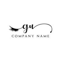 initial GU logo handwriting beauty salon fashion modern luxury letter vector