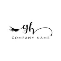 initial GH logo handwriting beauty salon fashion modern luxury letter vector