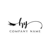 inicial hy logo escritura salón de belleza moda moderno lujo carta vector