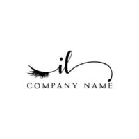 initial IL logo handwriting beauty salon fashion modern luxury letter vector