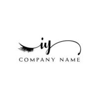 initial IY logo handwriting beauty salon fashion modern luxury letter vector