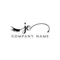 initial JO logo handwriting beauty salon fashion modern luxury letter vector