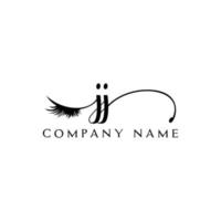 initial JJ logo handwriting beauty salon fashion modern luxury letter vector