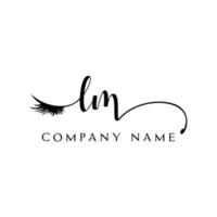 initial LM logo handwriting beauty salon fashion modern luxury letter vector