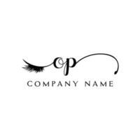 initial OP logo handwriting beauty salon fashion modern luxury letter vector