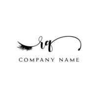 initial RQ logo handwriting beauty salon fashion modern luxury letter vector