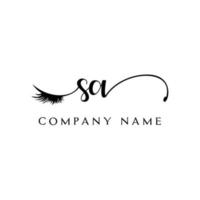 initial SA logo handwriting beauty salon fashion modern luxury letter vector