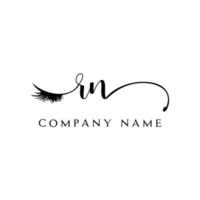 inicial rn logo escritura salón de belleza moda moderno lujo carta vector