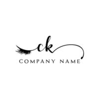 initial CK logo handwriting beauty salon fashion modern luxury letter vector