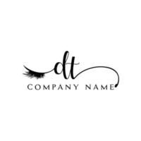 initial DT logo handwriting beauty salon fashion modern luxury letter vector