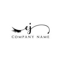 initial EJ logo handwriting beauty salon fashion modern luxury letter vector