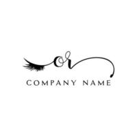 initial OR logo handwriting beauty salon fashion modern luxury letter vector