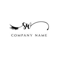 initial SW logo handwriting beauty salon fashion modern luxury letter vector