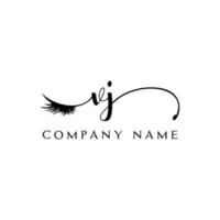 initial VJ logo handwriting beauty salon fashion modern luxury letter vector