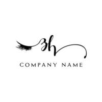 initial ZH logo handwriting beauty salon fashion modern luxury letter vector